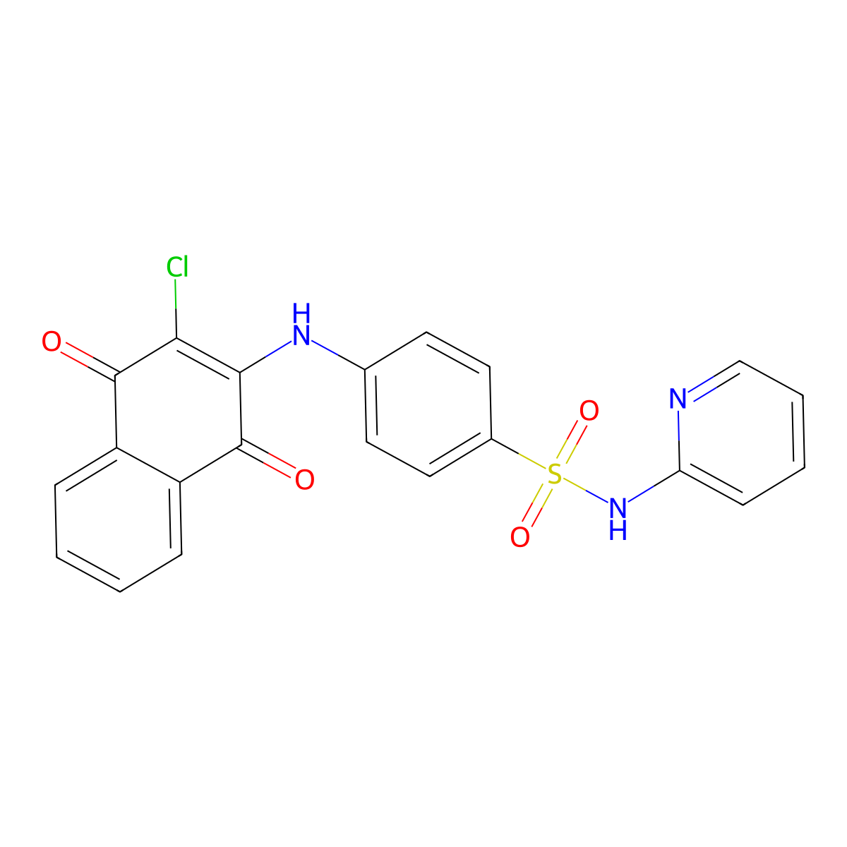 4-[(3-Chloro-1,4-dioxo-1,4-dihydro-2-naphthalenyl)amino]-N-(2-pyridinyl)benzenesulfonamide molecular structure, CAS 6298-15-3