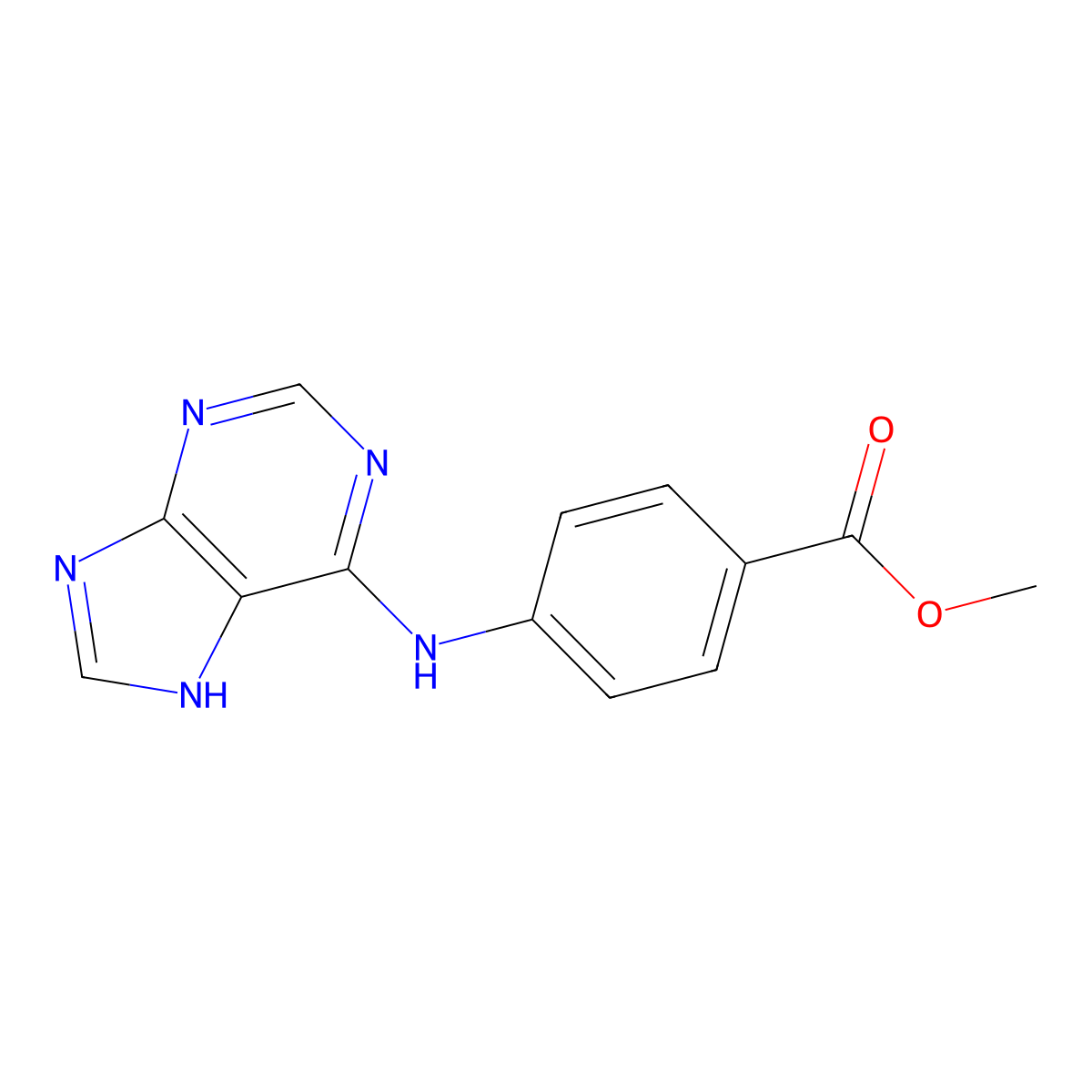 methyl 4-(7H-purin-6-ylamino)benzoate molecular structure, CAS 6298-17-5