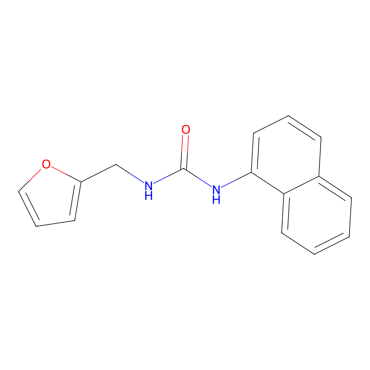 1-Furfuryl-3-(1-naphthyl)urea molecular structure, CAS 6298-27-7