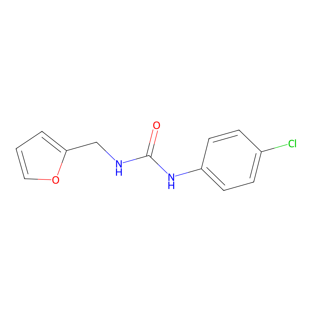 1-(4-Chlorophenyl)-3-(2-furylmethyl)urea molecular structure, CAS 6298-28-8