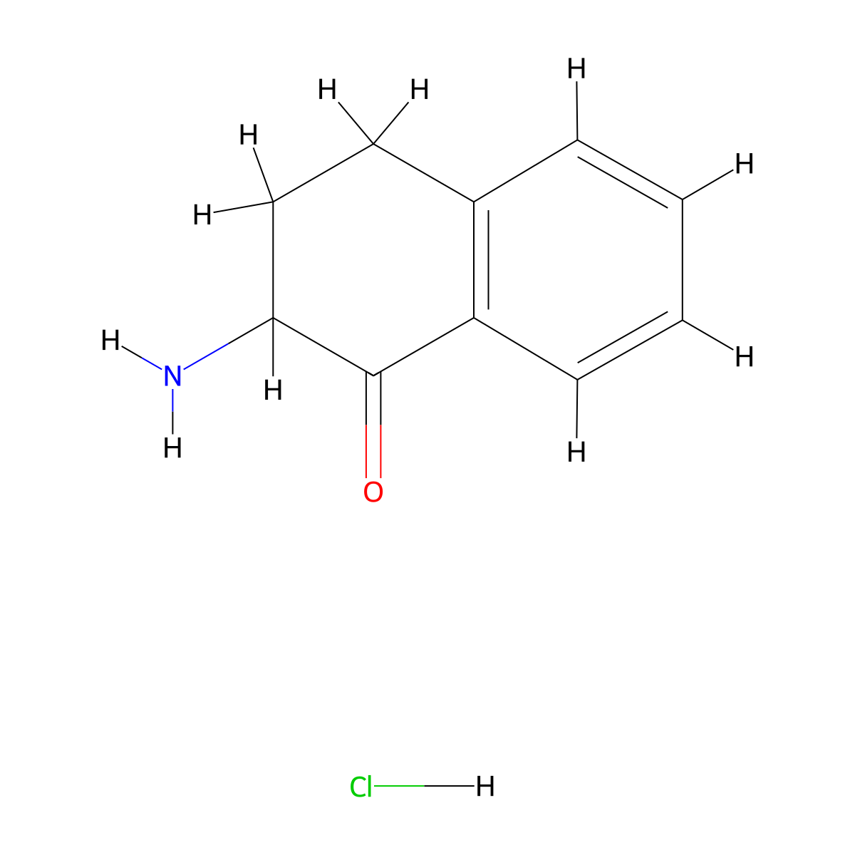2-Amino-1,2,3,4-tetrahydronaphthalen-1-one hydrochloride molecular structure, CAS 6298-95-9