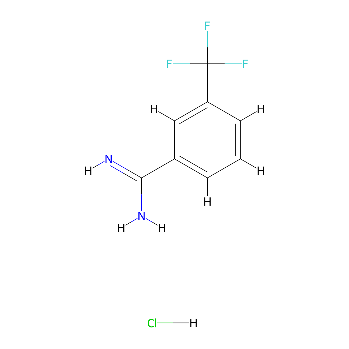 3-(Trifluoromethyl)benzene-1-carboximidamide hydrochloride molecular structure, CAS 62980-03-4