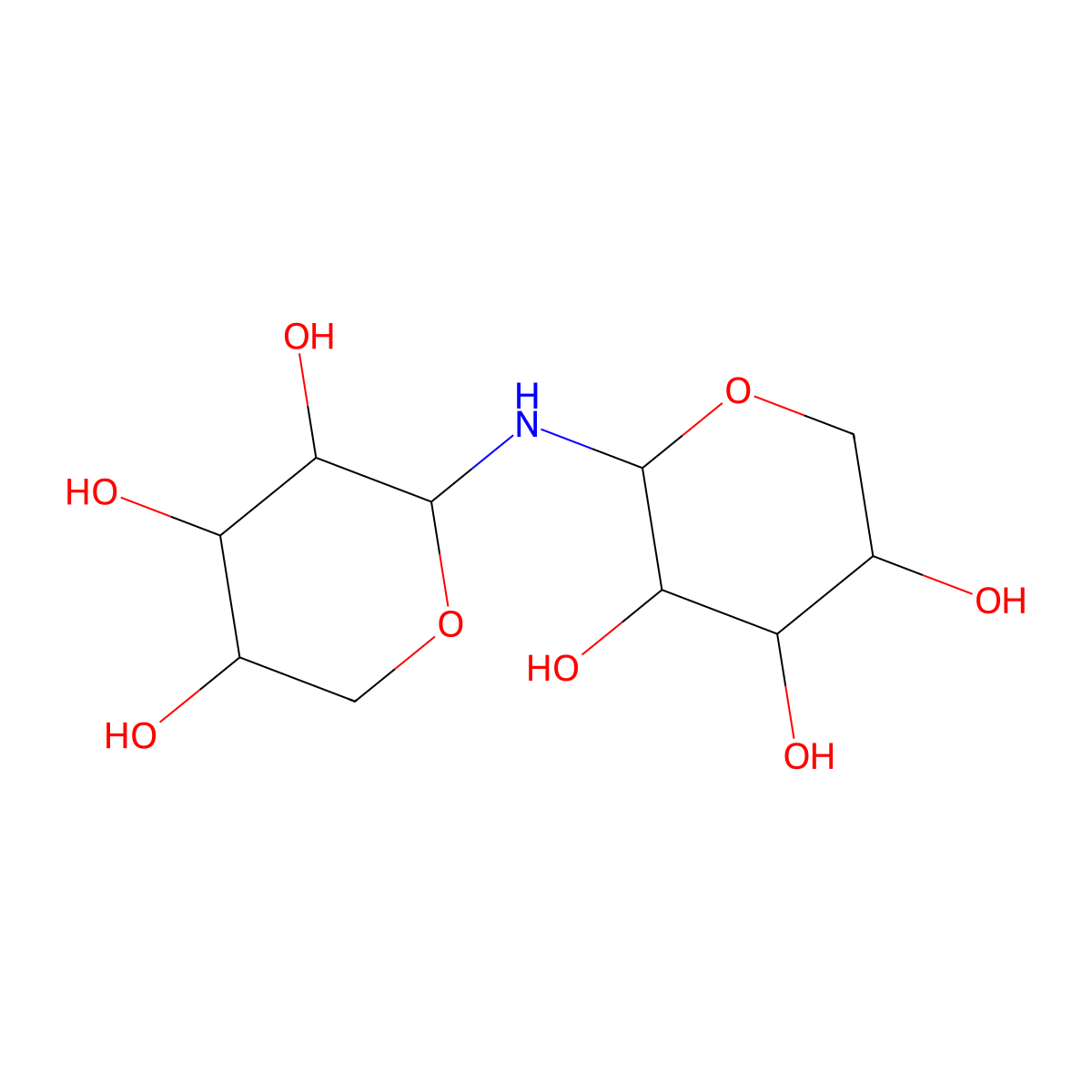 DI-beta-D-Xylopyranosylamine molecular structure, CAS 62983-70-4