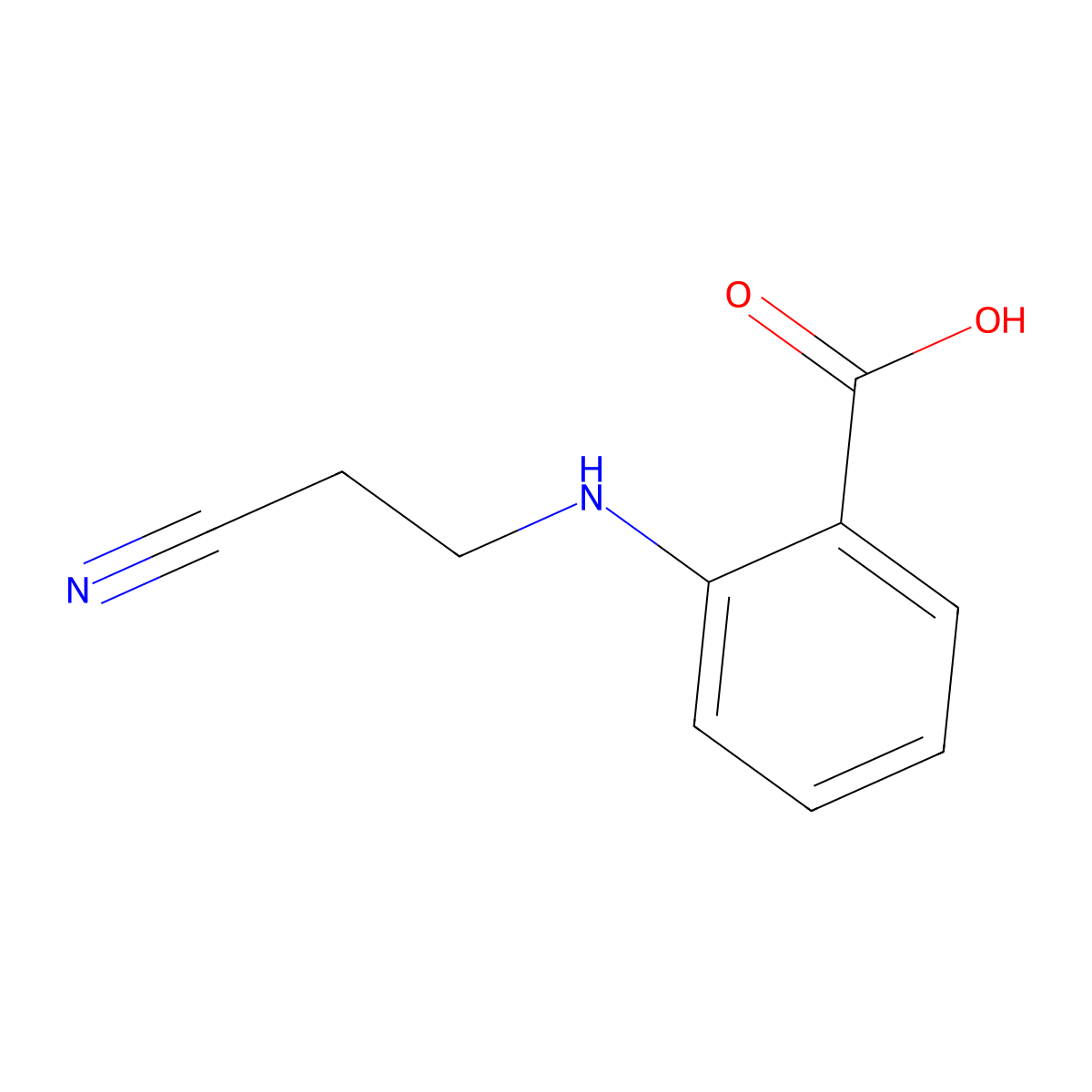 2-[(2-Cyanoethyl)amino]benzoic acid molecular structure, CAS 62985-18-6