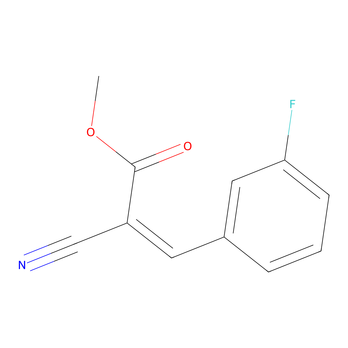 Methyl 2-cyano-3-(3-fluorophenyl)prop-2-enoate molecular structure, CAS 62985-28-8