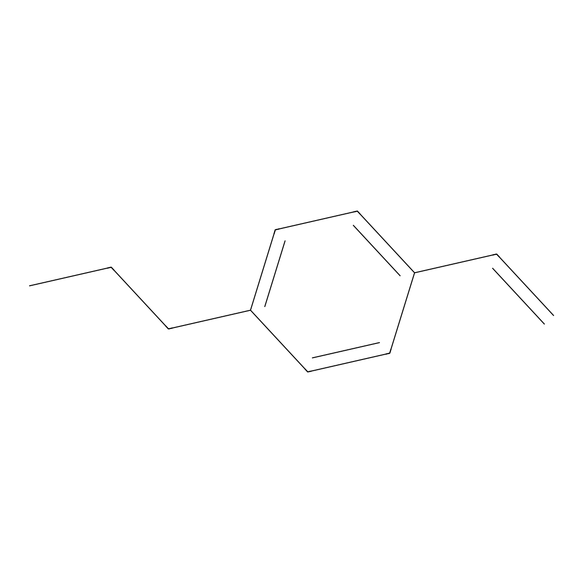 Benzene, 1-ethenyl-4-propyl- molecular structure, CAS 62985-48-2