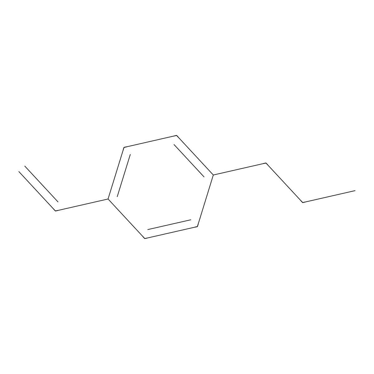 Benzene, 1-ethenyl-4-propyl- molecular structure, CAS 62985-48-2