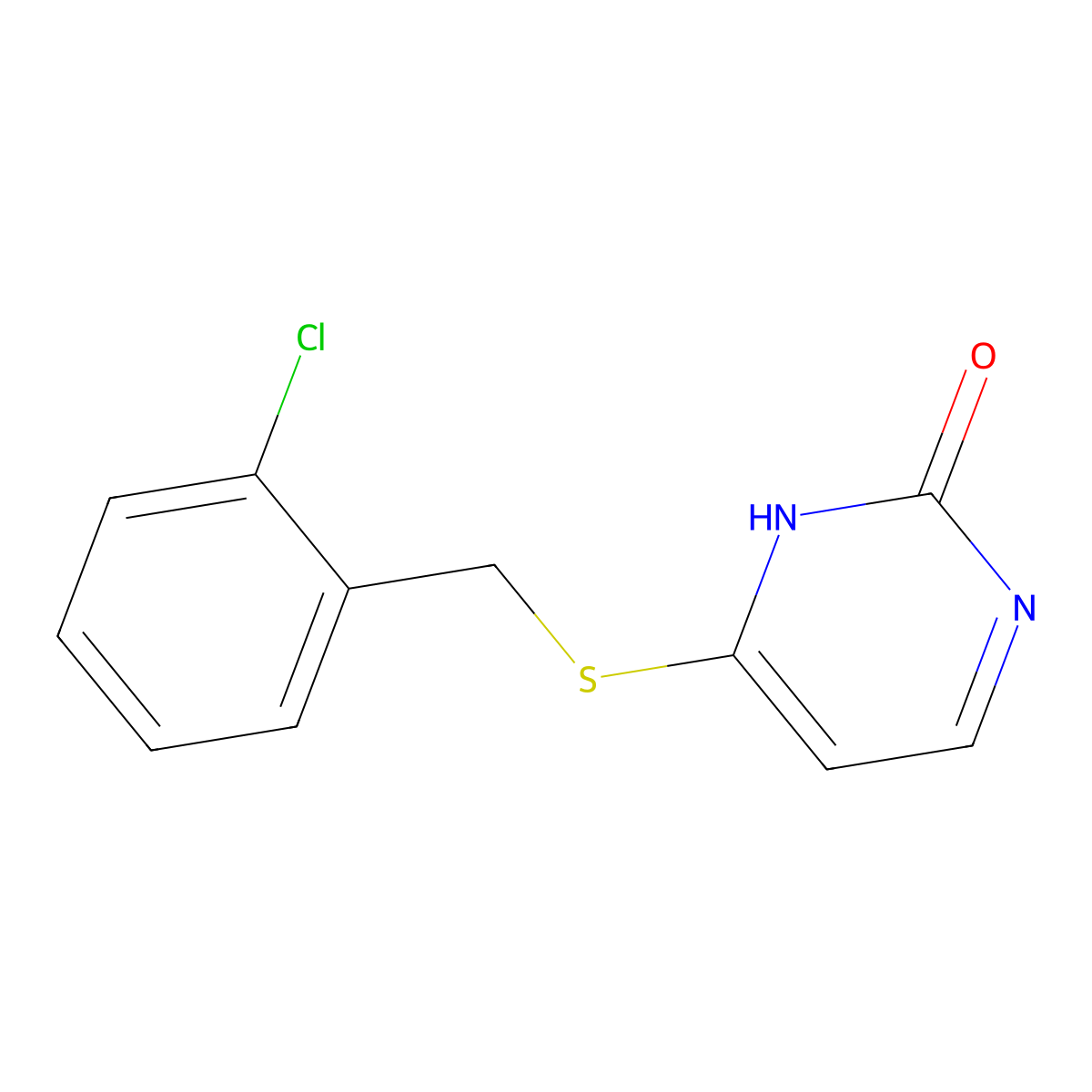 6-[(2-Chlorobenzyl)sulfanyl]pyrimidin-2(1h)-one molecular structure, CAS 6299-22-5