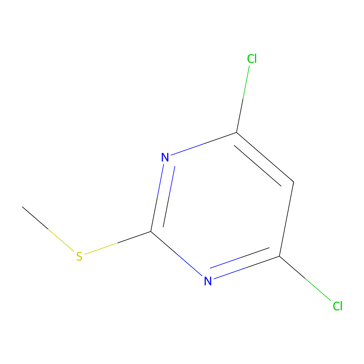 4,6-Dichloro-2-(methylthio)pyrimidine molecular structure, CAS 6299-25-8