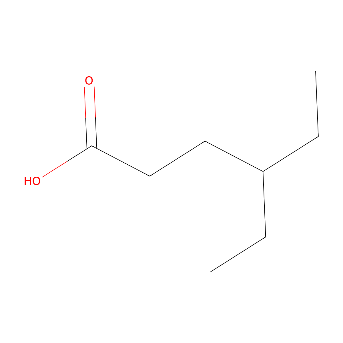 4-Ethylhexanoic acid molecular structure, CAS 6299-66-7