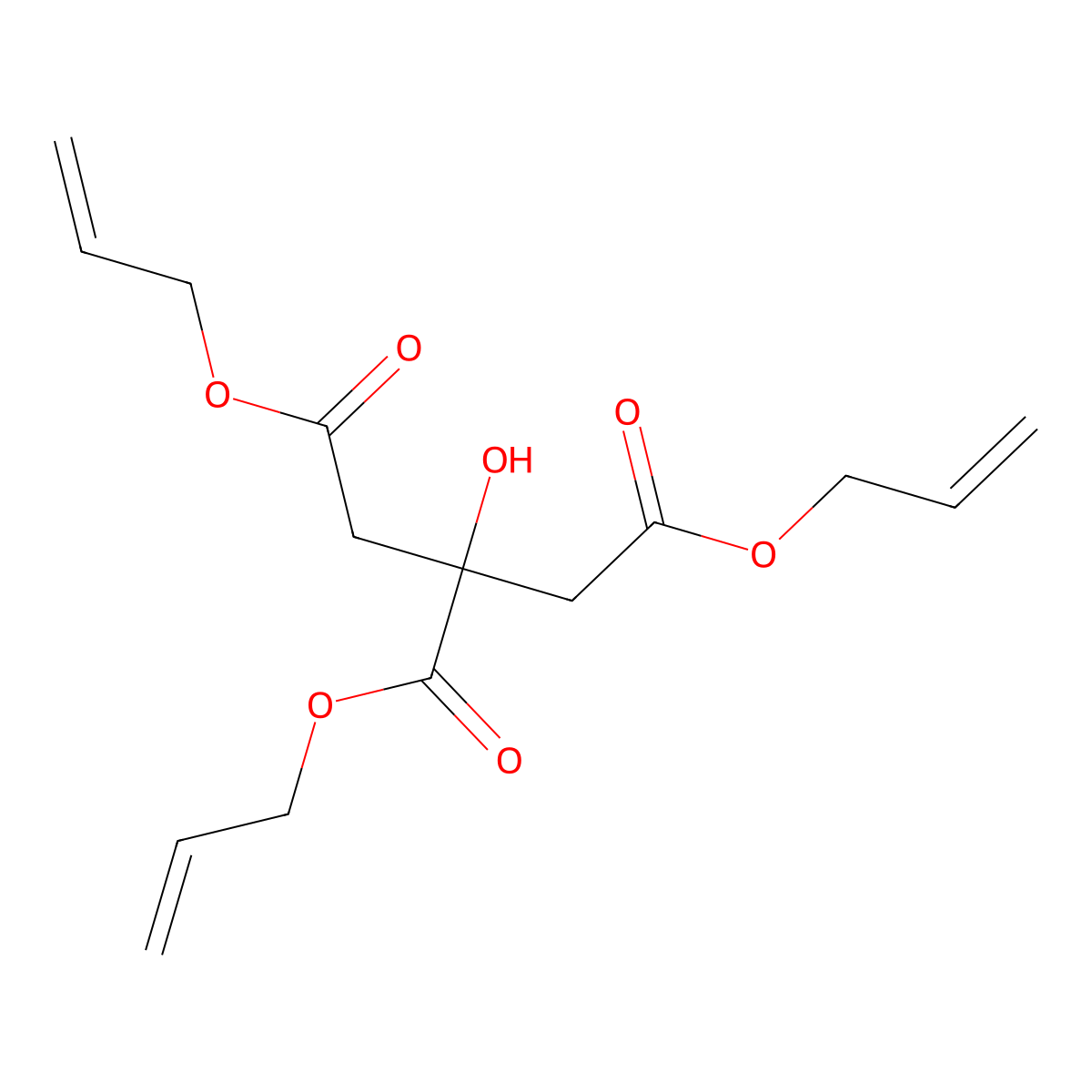 Triallyl citrate molecular structure, CAS 6299-73-6