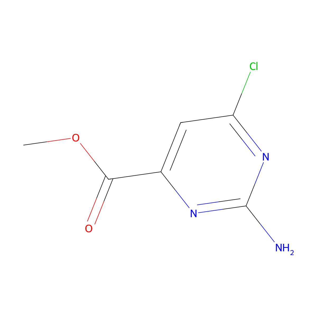 Methyl 2-amino-6-chloropyrimidine-4-carboxylate molecular structure, CAS 6299-83-8