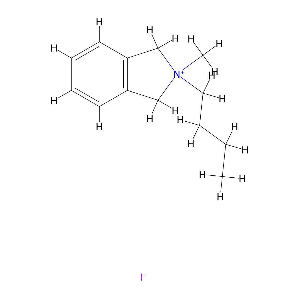 2-Butyl-2-methyl-2,3-dihydro-1H-isoindol-2-ium iodide molecular structure, CAS 6299-97-4