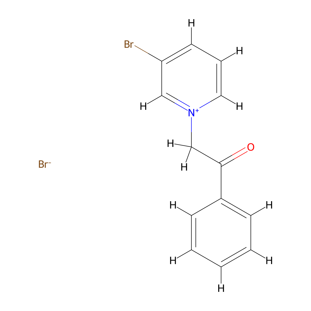 3-Bromo-1-(2-oxo-2-phenylethyl)pyridin-1-ium bromide molecular structure, CAS 6299-99-6