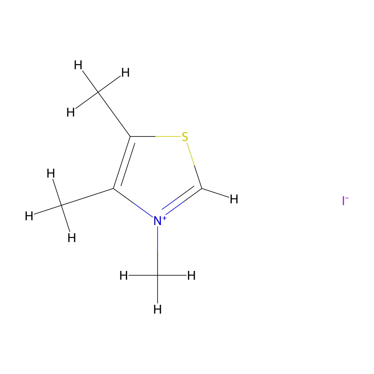3,4,5-Trimethylthiazol-3-ium iodide molecular structure, CAS 62993-85-5