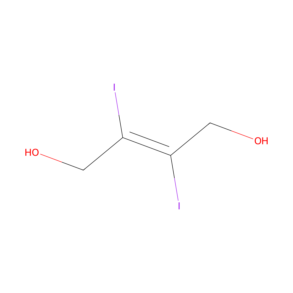 (E)-2,3-Diiodobut-2-ene-1,4-diol molecular structure, CAS 62994-00-7