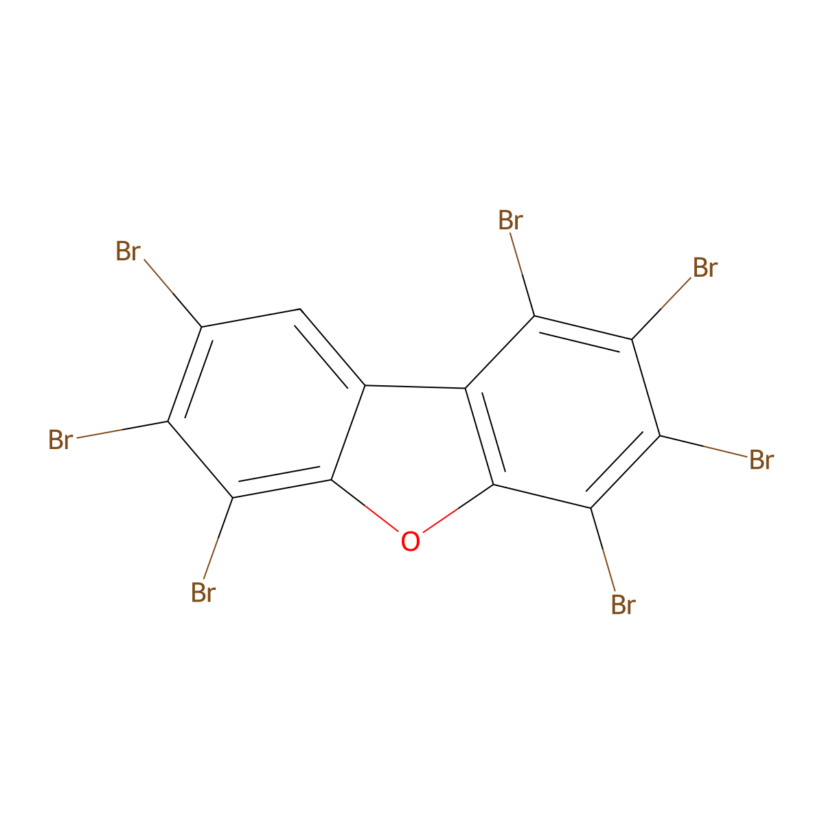 Heptabromodibenzofuran molecular structure, CAS 62994-32-5
