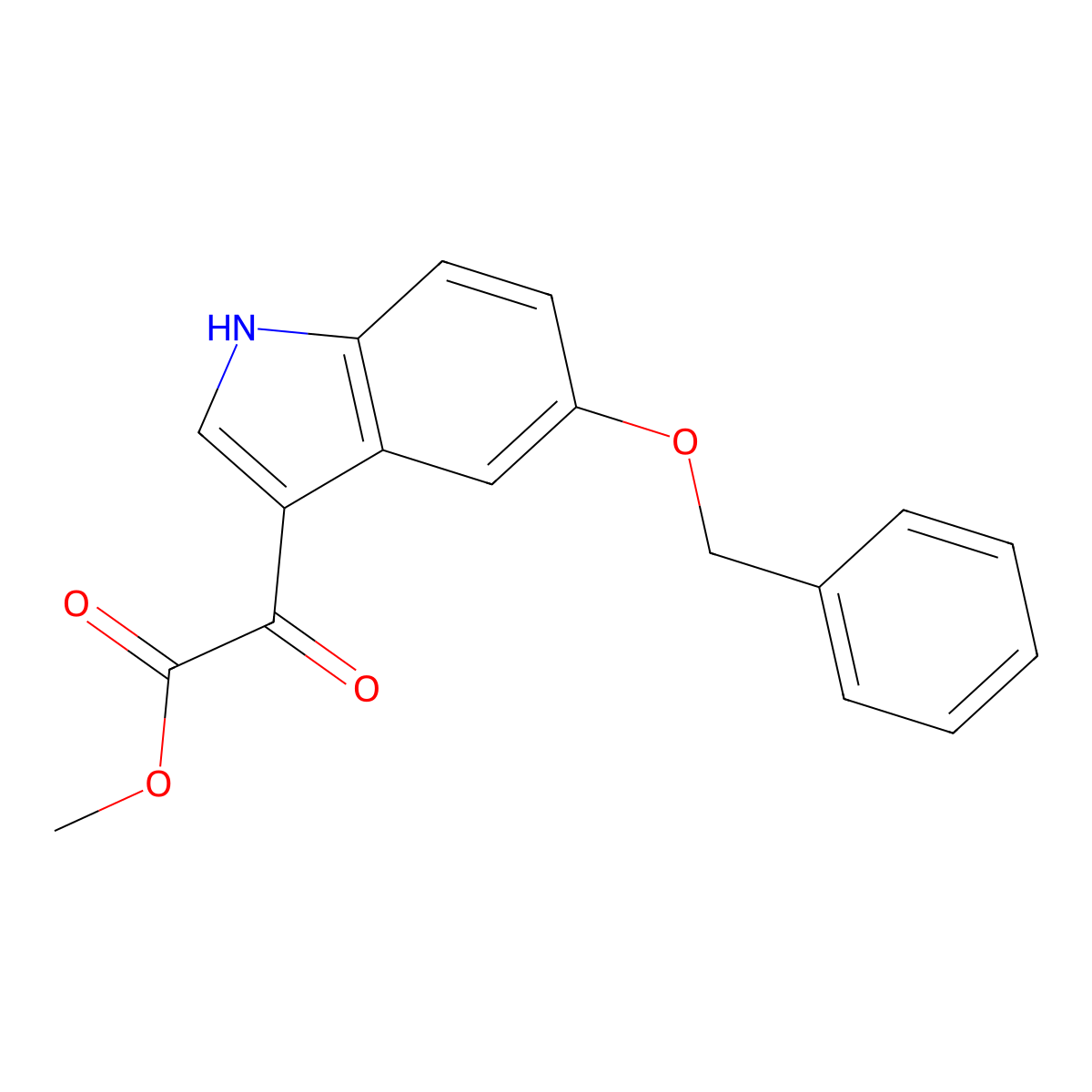 Methyl 2-(5-(benzyloxy)-1H-indol-3-yl)-2-oxoacetate molecular structure, CAS 62995-58-8