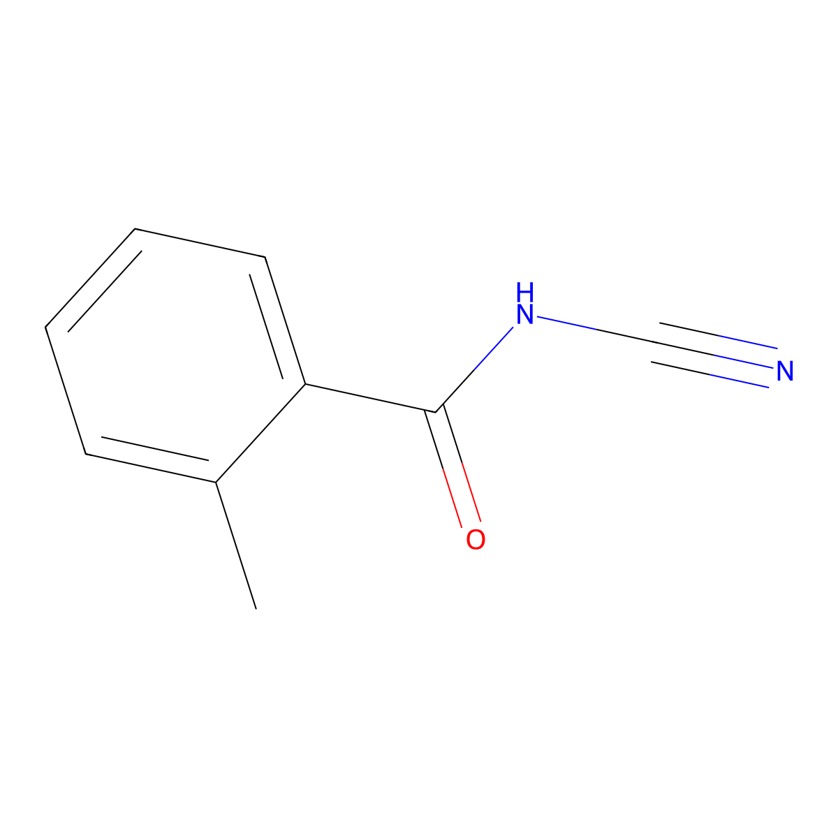 N-cyano-2-methylbenzamide molecular structure, CAS 62995-73-7