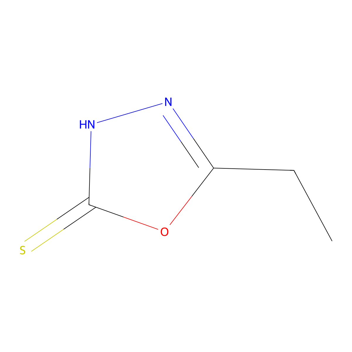 5-Ethyl-2,3-dihydro-1,3,4-oxadiazole-2-thione molecular structure, CAS 62999-57-9