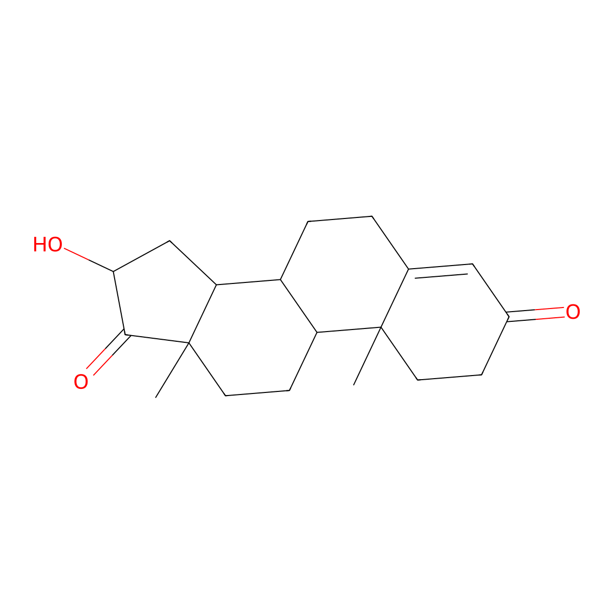 16alpha-Hydroxyandrostenedione molecular structure, CAS 63-02-5