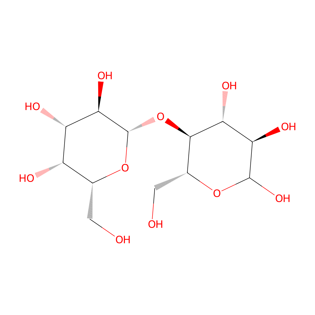 (+)-Lactose molecular structure, CAS 63-42-3
