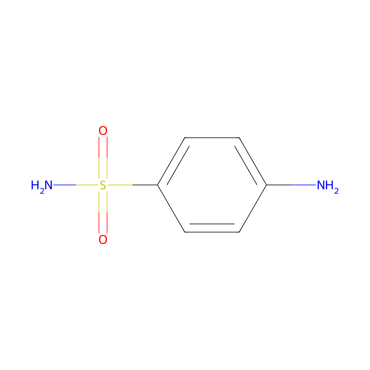 Sulfanilamide molecular structure, CAS 63-74-1