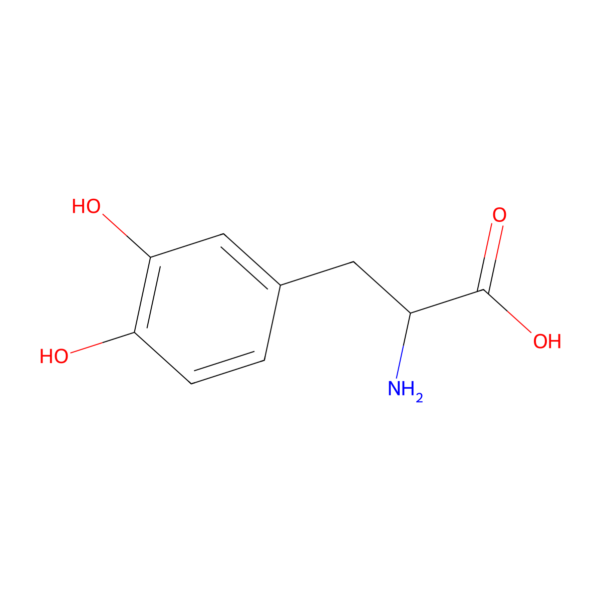 DL-Dopa molecular structure, CAS 63-84-3
