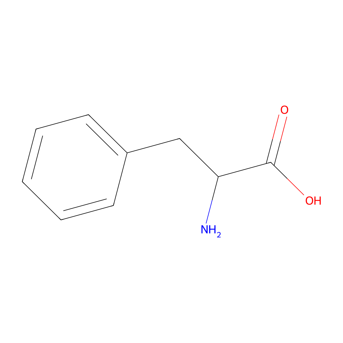 L-Phenylalanine molecular structure, CAS 63-91-2