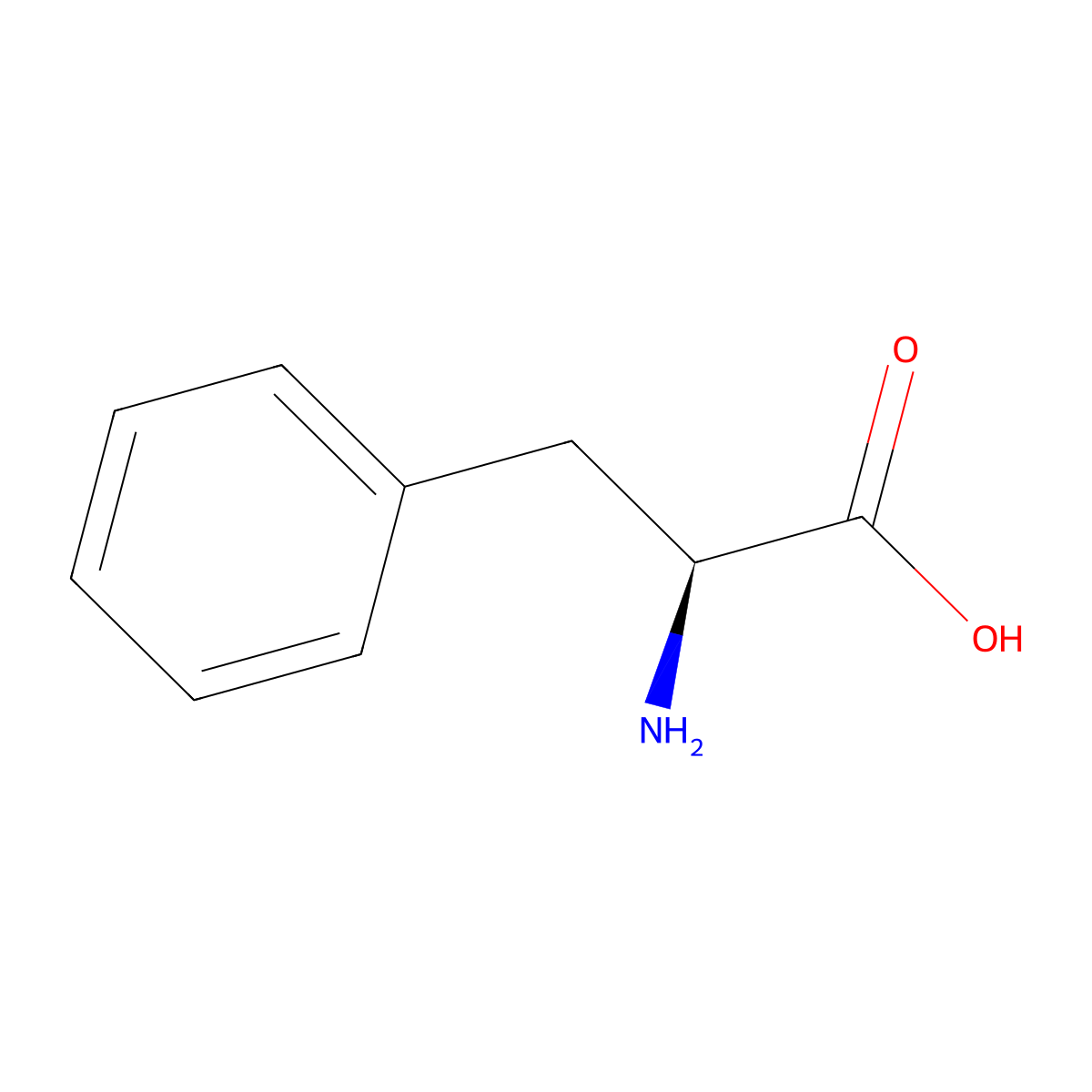 L-Phenylalanine molecular structure, CAS 63-91-2