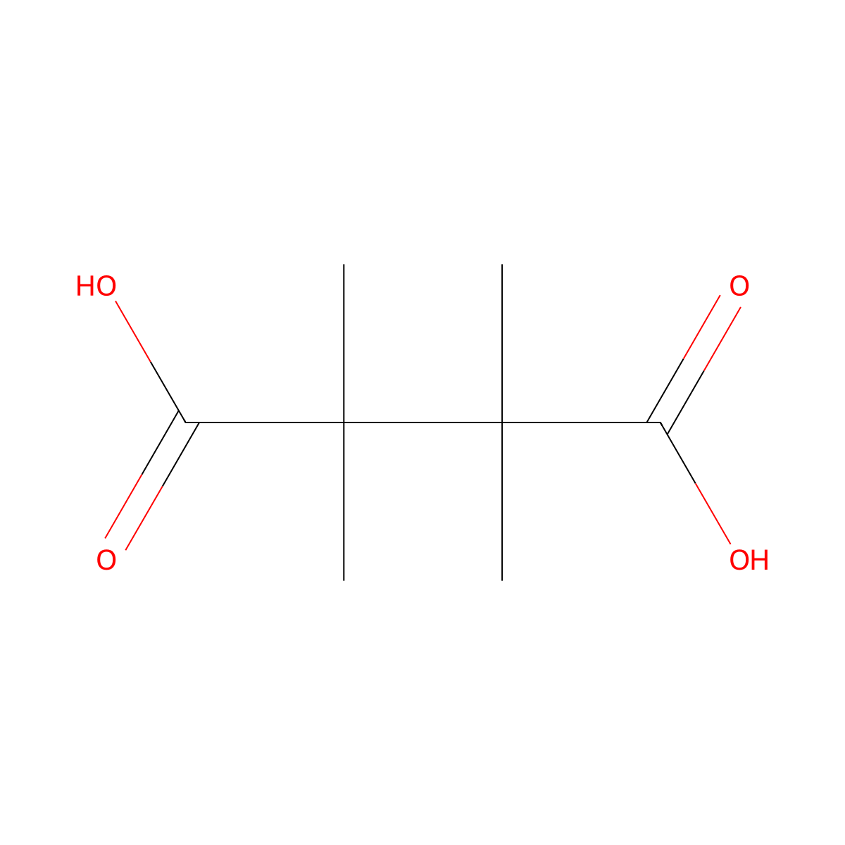 Tetramethylsuccinic acid molecular structure, CAS 630-51-3