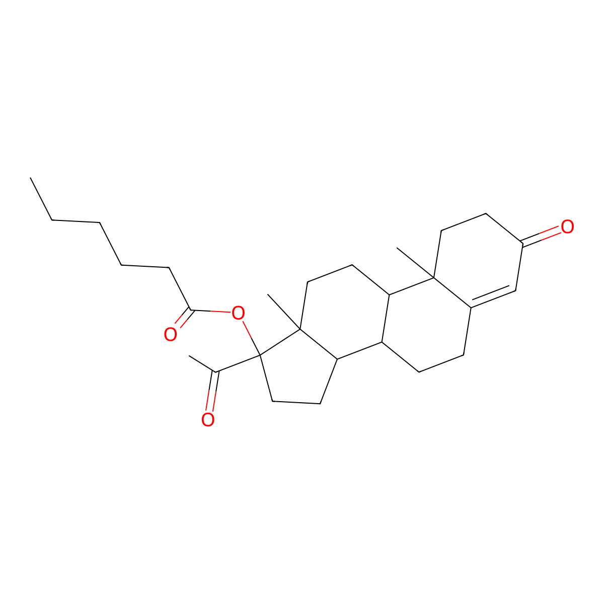 Hydroxyprogesterone Caproate molecular structure, CAS 630-56-8