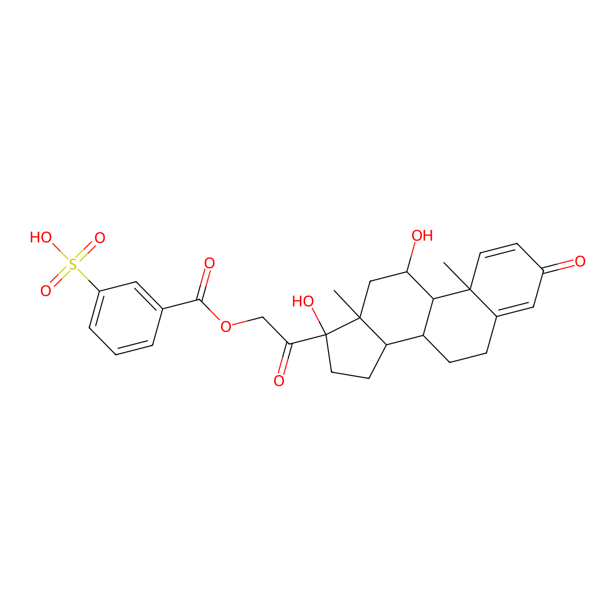 Prednisolone metasulfobenzoate molecular structure, CAS 630-67-1