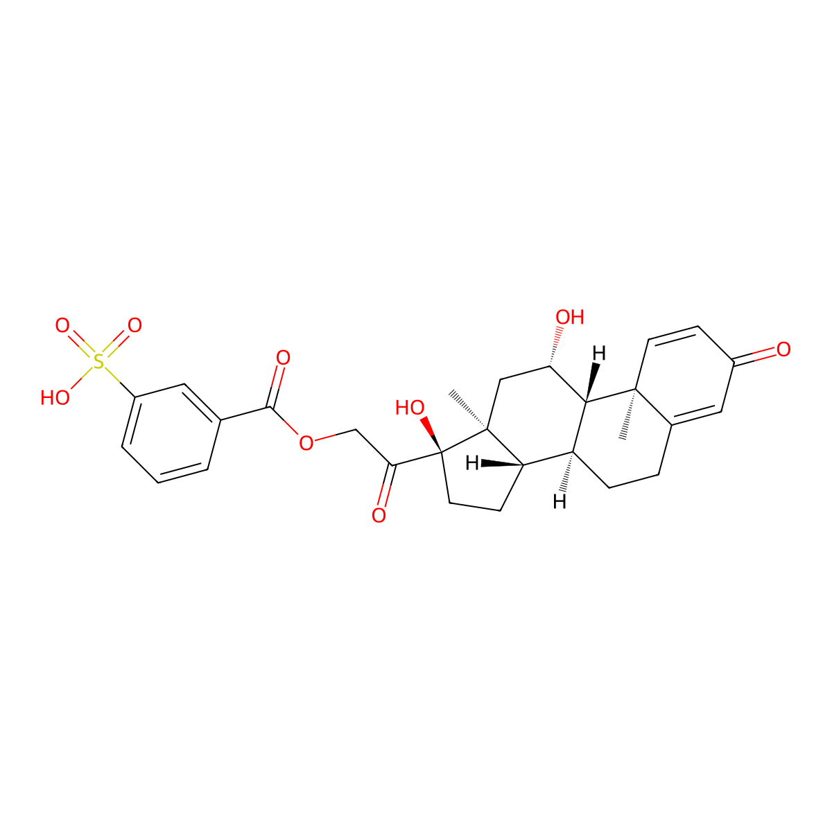 Prednisolone metasulfobenzoate molecular structure, CAS 630-67-1