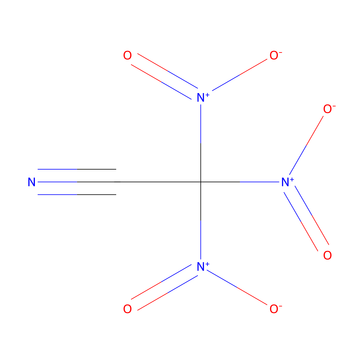Trinitroacetonitrile molecular structure, CAS 630-72-8