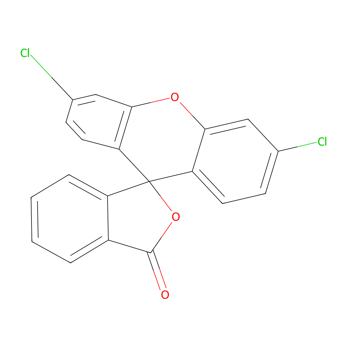 Spiro[isobenzofuran-1(3H),9'-[9H]xanthen]-3-one, 3',6'-dichloro- molecular structure, CAS 630-88-6