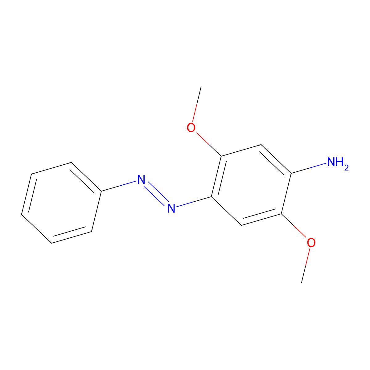 4-Amino-2,5-dimethoxyazobenzene molecular structure, CAS 6300-63-6