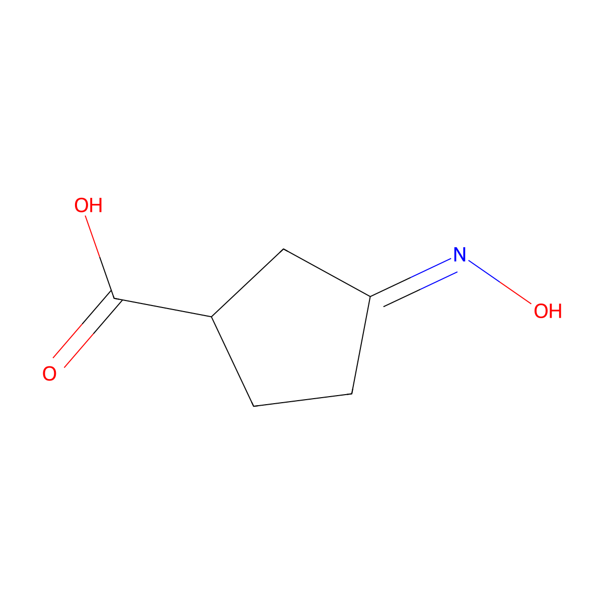Cyclopentanecarboxylicacid, 3-(hydroxyimino)- molecular structure, CAS 6300-81-8