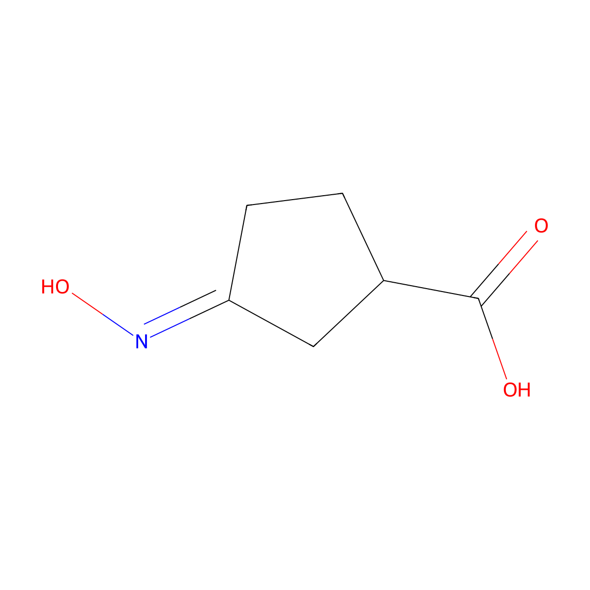 Cyclopentanecarboxylicacid, 3-(hydroxyimino)- molecular structure, CAS 6300-81-8
