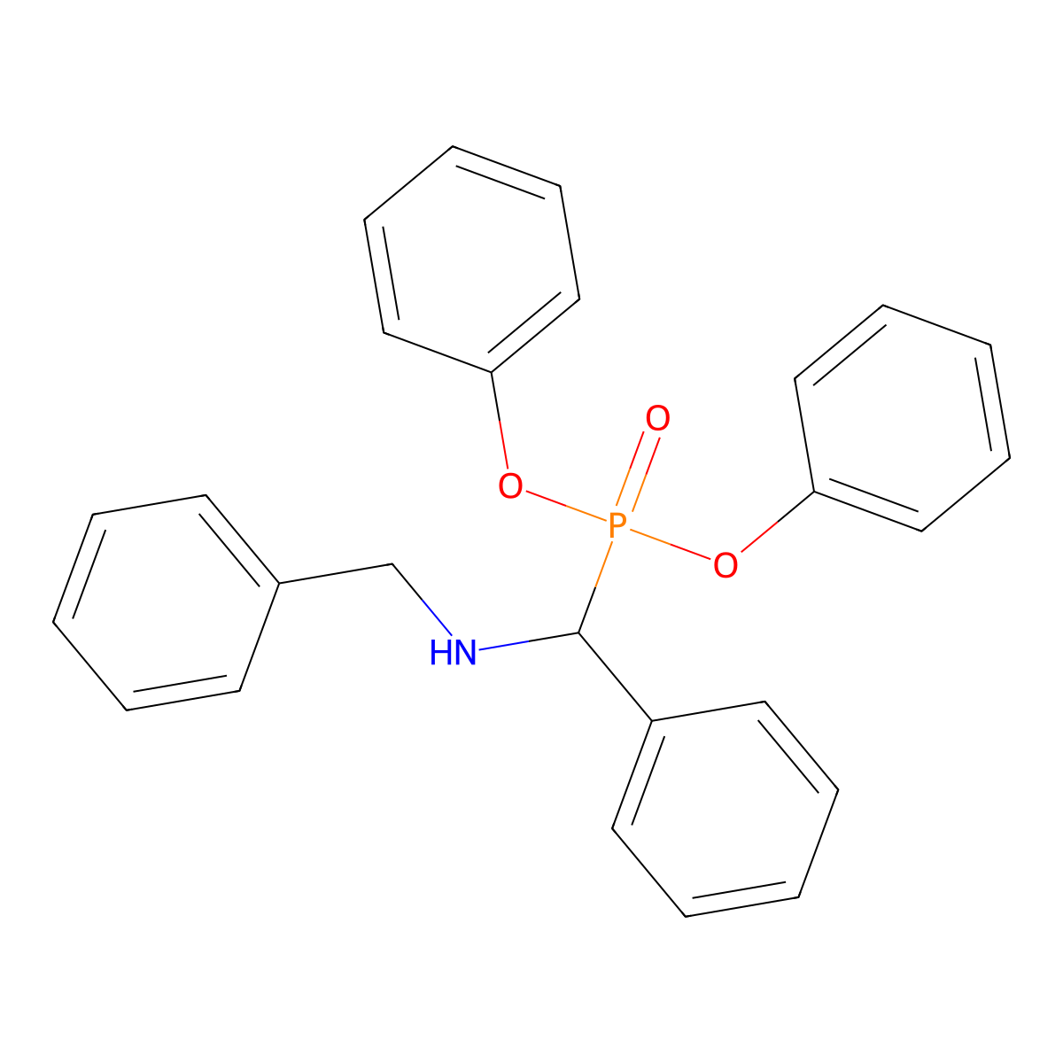 Phosphonic acid, [phenyl[(phenylmethyl)amino]methyl]-, diphenyl ester molecular structure, CAS 63000-00-0