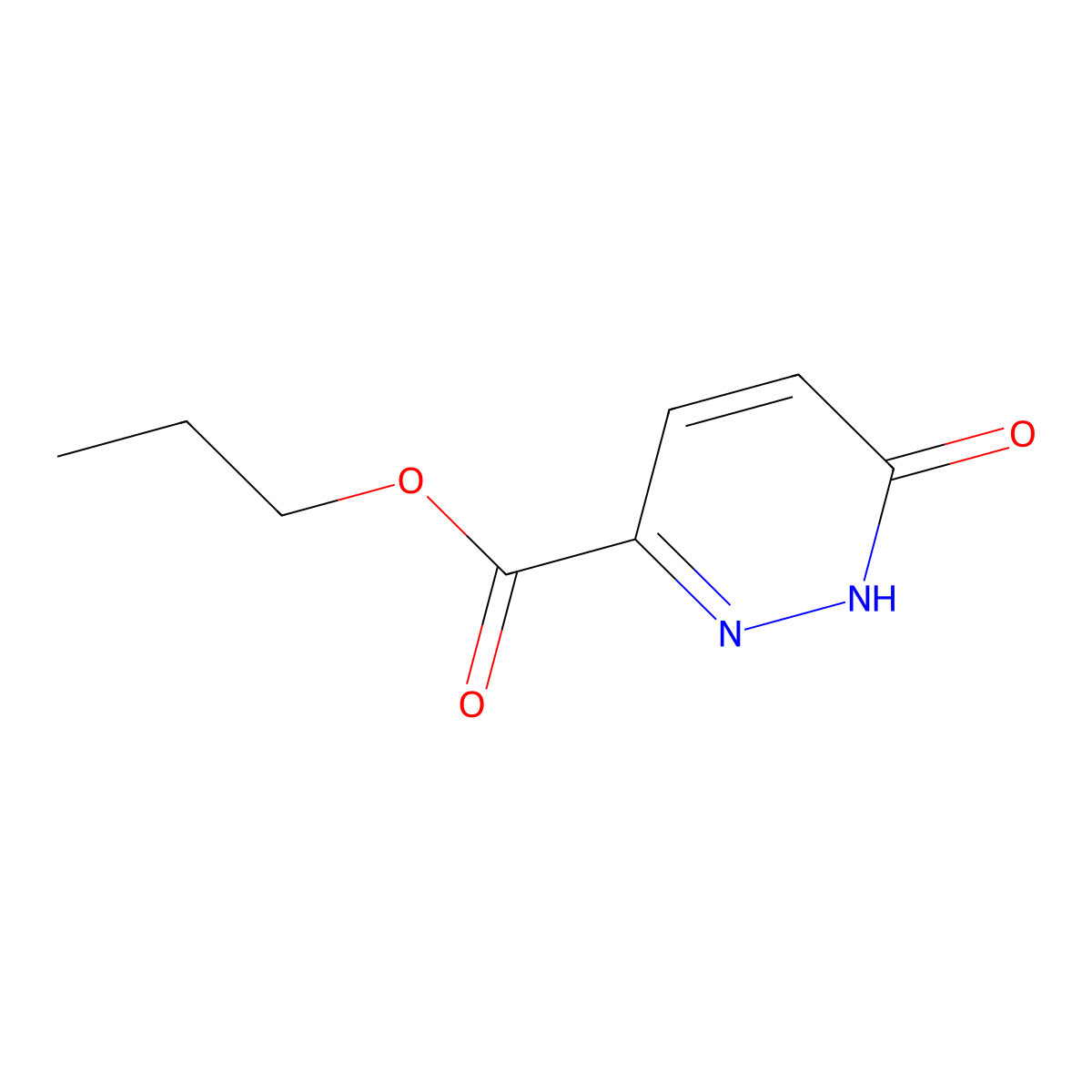 Propyl 6-oxo-1,6-dihydropyridazine-3-carboxylate molecular structure, CAS 63001-32-1