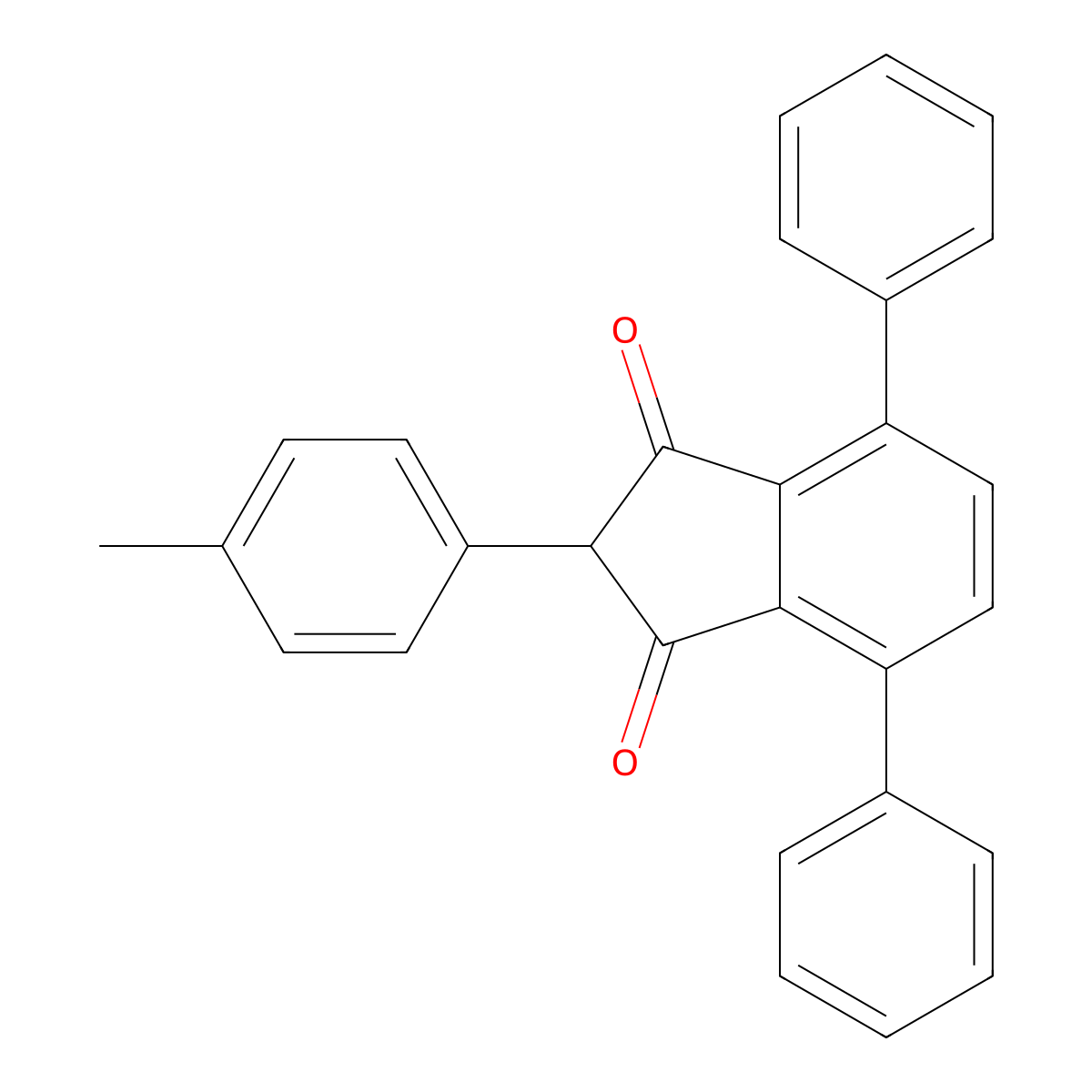 2-(4-methylphenyl)-4,7-diphenyl-1H-indene-1,3(2H)-dione molecular structure, CAS 63002-41-5