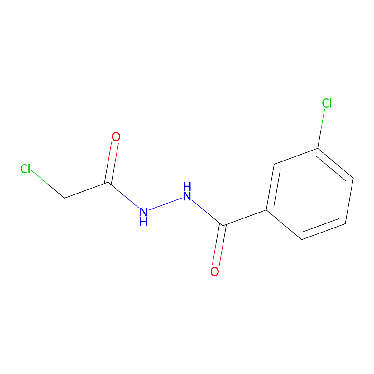 3-chloro-N'-(2-chloroacetyl)benzohydrazide molecular structure, CAS 63002-49-3