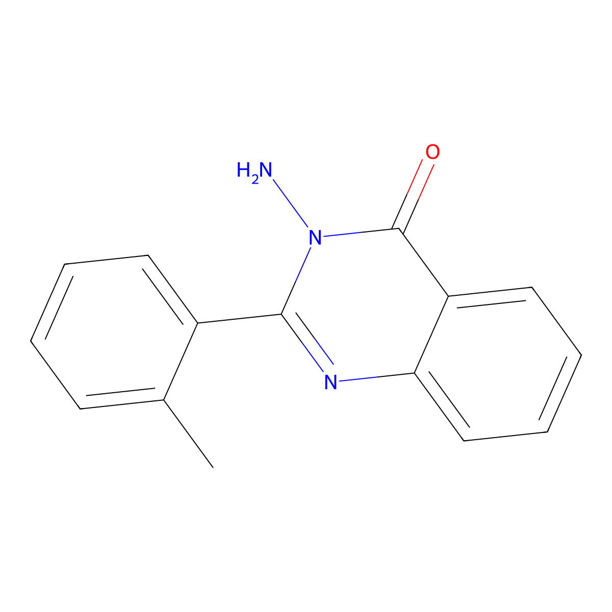 3-Amino-2-(o-tolyl)quinazolin-4(3H)-one molecular structure, CAS 63002-69-7
