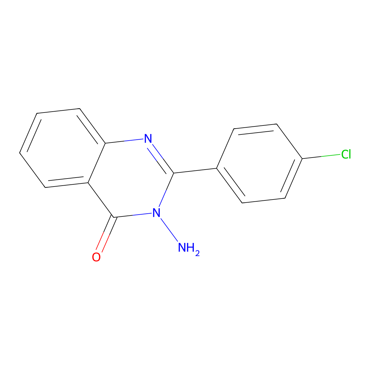3-Amino-2-(4-chlorophenyl)quinazolin-4(3H)-one molecular structure, CAS 63002-70-0