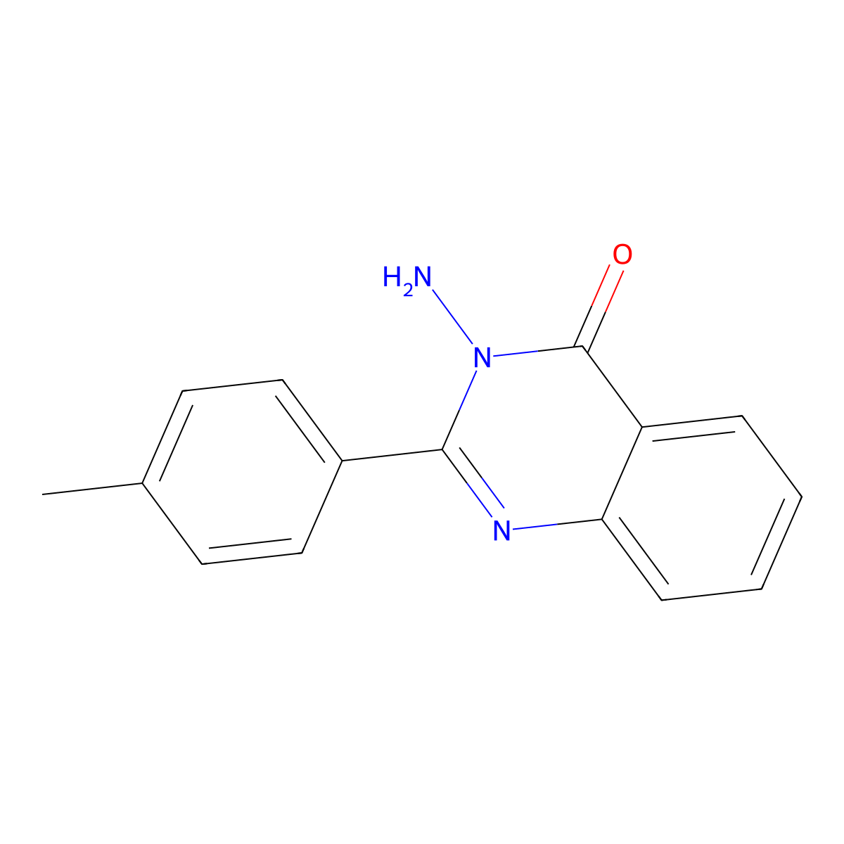 3-Amino-2-(p-tolyl)quinazolin-4(3H)-one molecular structure, CAS 63002-95-9