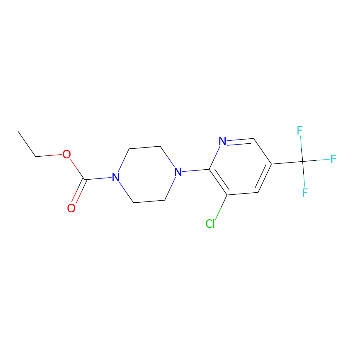 Ethyl 4-[3-chloro-5-(trifluoromethyl)pyridin-2-yl]piperazine-1-carboxylate molecular structure, CAS 630049-56-8