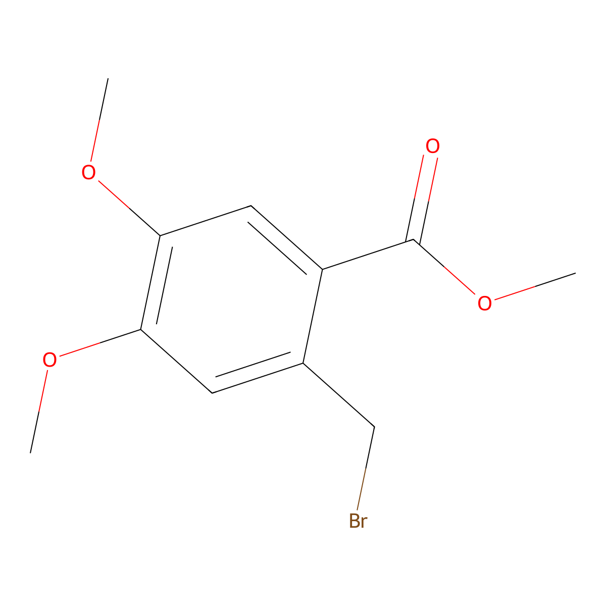 Methyl 2-(bromomethyl)-4,5-dimethoxybenzoate molecular structure, CAS 63005-36-7