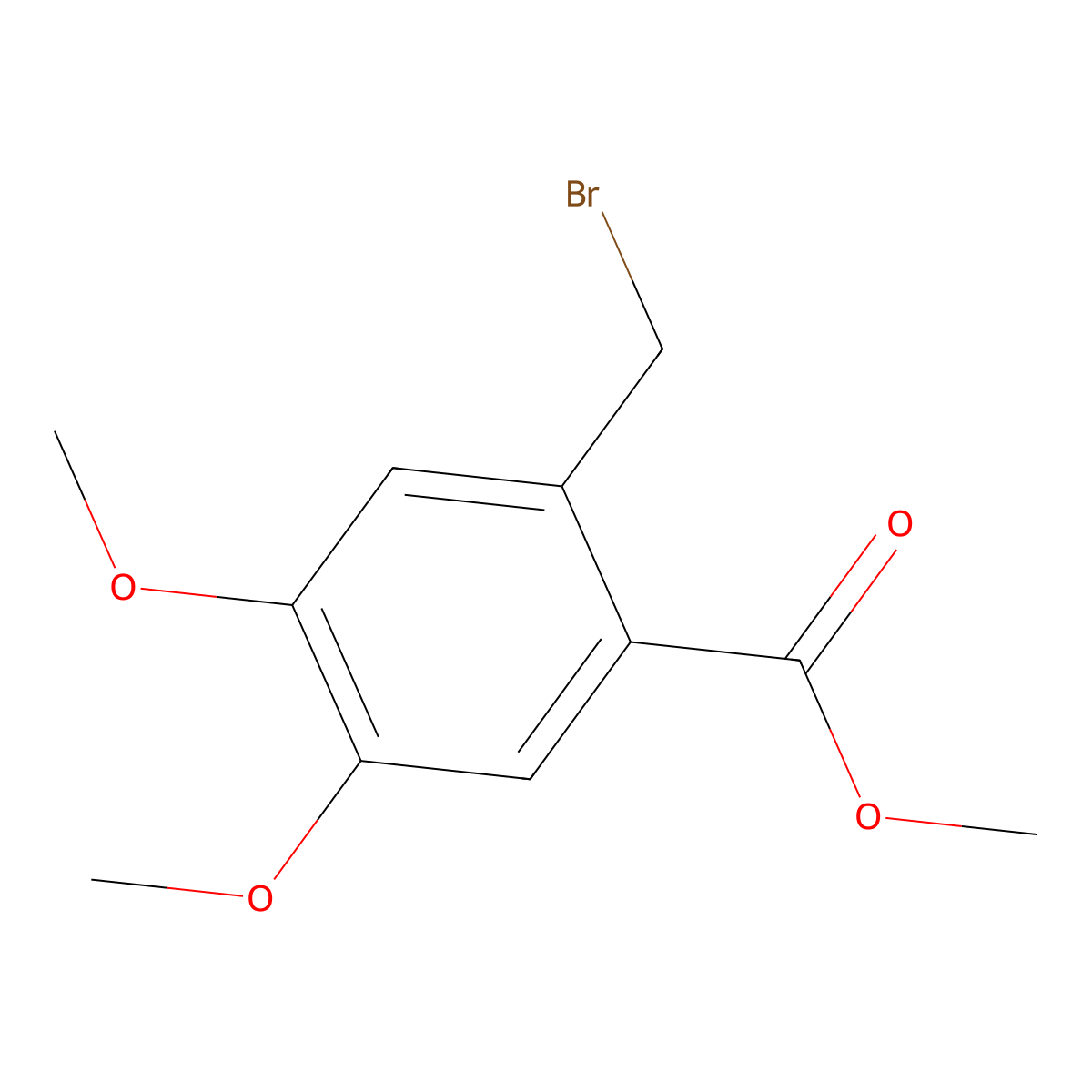 Methyl 2-(bromomethyl)-4,5-dimethoxybenzoate molecular structure, CAS 63005-36-7