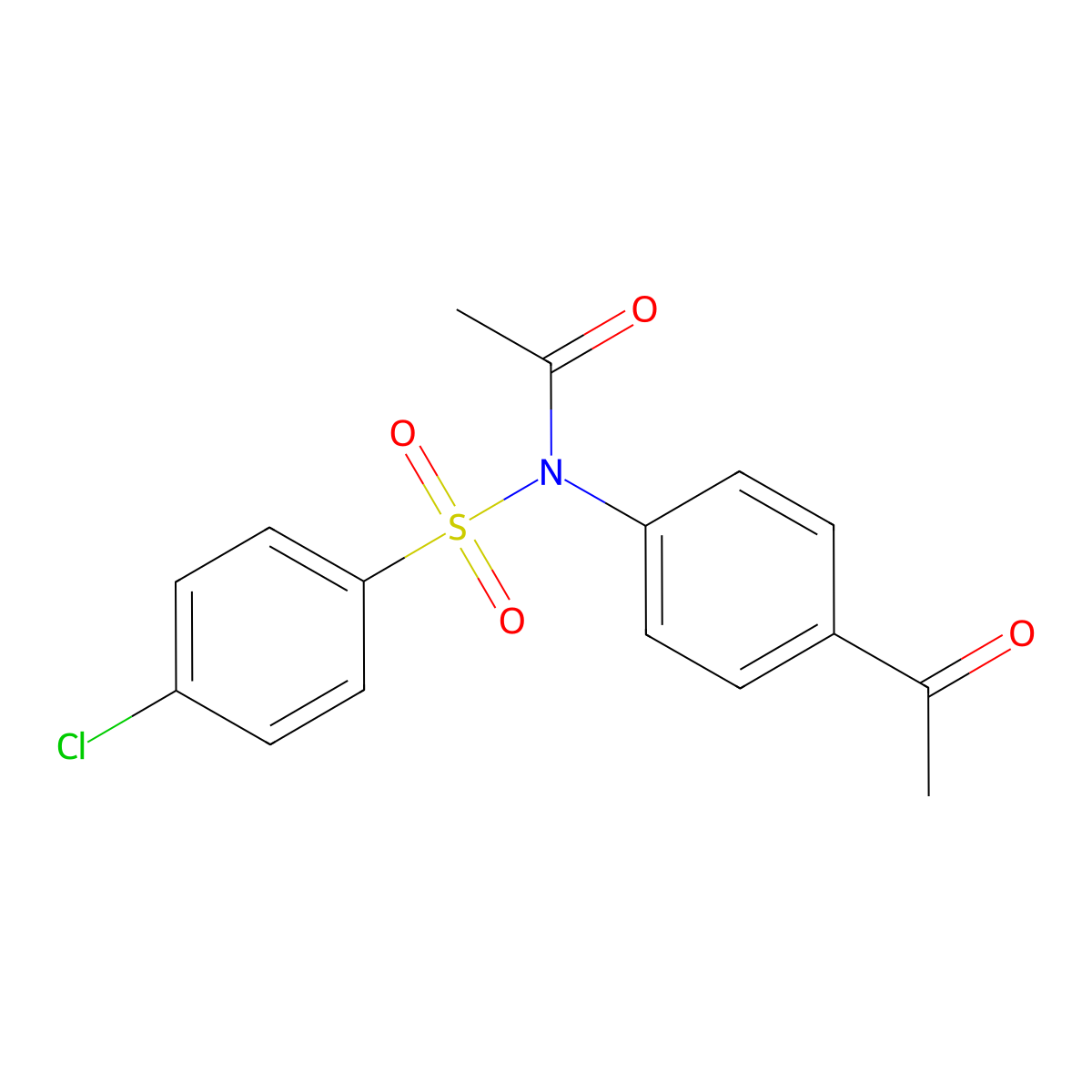 N-(4-acetylphenyl)-N-(4-chlorophenyl)sulfonylacetamide molecular structure, CAS 630050-44-1